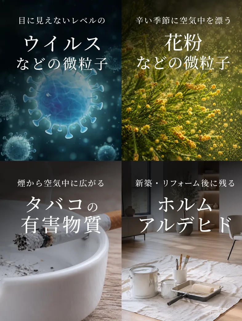 ウイルスなどの微粒子
