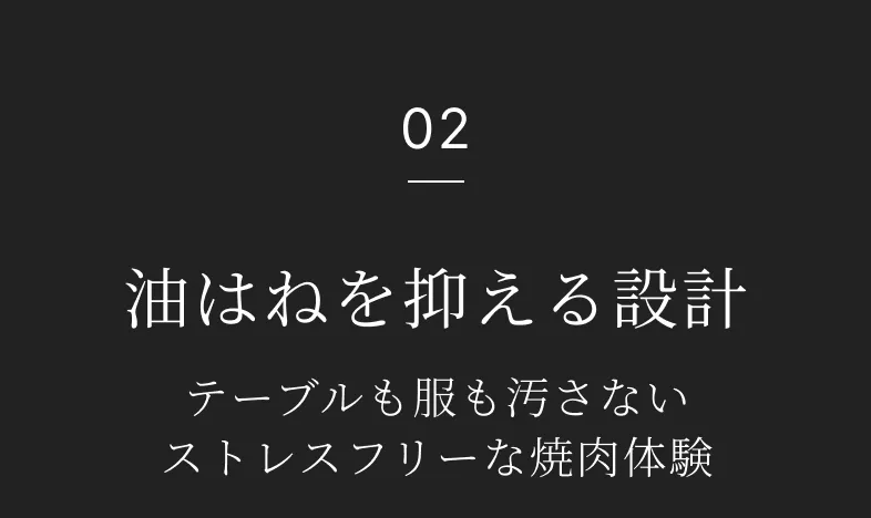 02 油はねを抑える設計