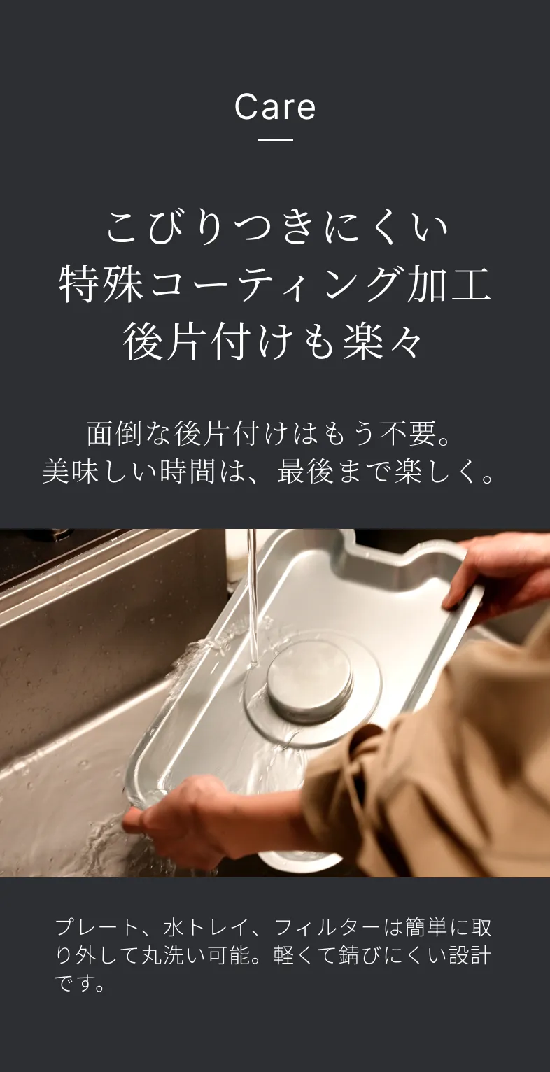 Care こびりつきにくい特殊コーティング加工 後片付けも楽々